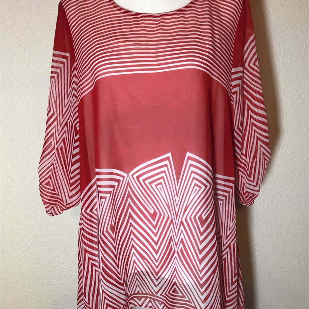 Sheer Red Blouse